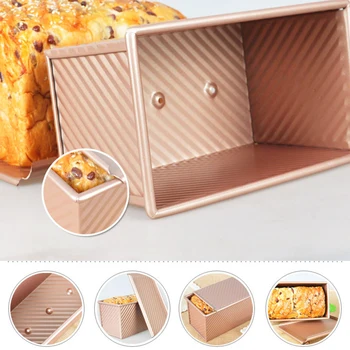 

Non-stick Mold Cake Loaf Toast Bread Baking Mould Bakeware Pan Box Gold 450g Toast Mold moldes moldes para hornear baking mold