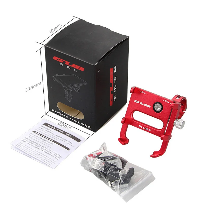 GUB Plus 9 Phone Mount for Bicycle Handlebar Install 55-100mm Adjustable 360 Degree Rotation Alloy Holder CNC Anodized Rack