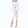 Newly Sexy Women Yoga Leggings Capri Pants Leggings Sport Fitness Gym High Waist Mesh 3/4 Trousers 1