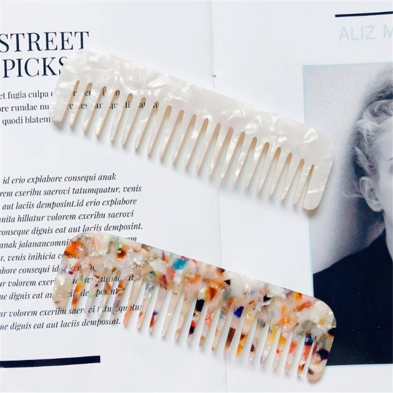 Korean Fashion Acetate Anti static Massage Hair Combs Colorful