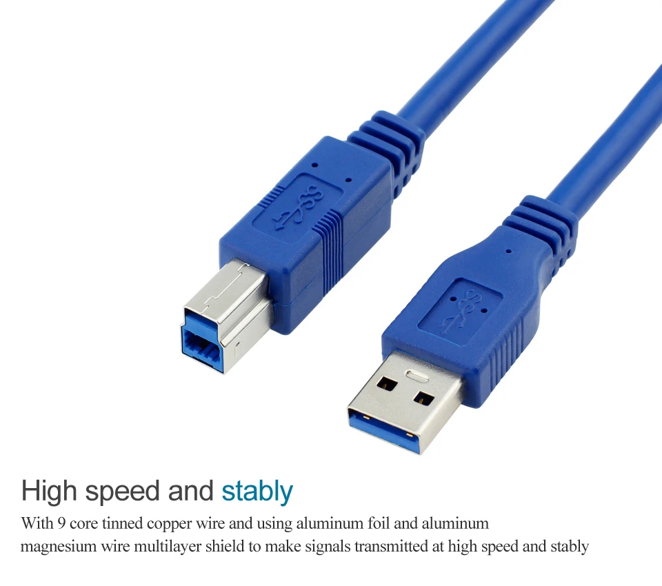 USB 3,0 A Male AM к USB 3,0 B Тип Male BM Удлинительный кабель для принтера USB3.0 кабель для сверхскоростной печати