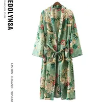 2020 Bohemian Printed Summer Beach Wear Clothes Long Kimono Cardigan Plus Size Cotton Tunic Women Tops and Blouse Shirts A147 1