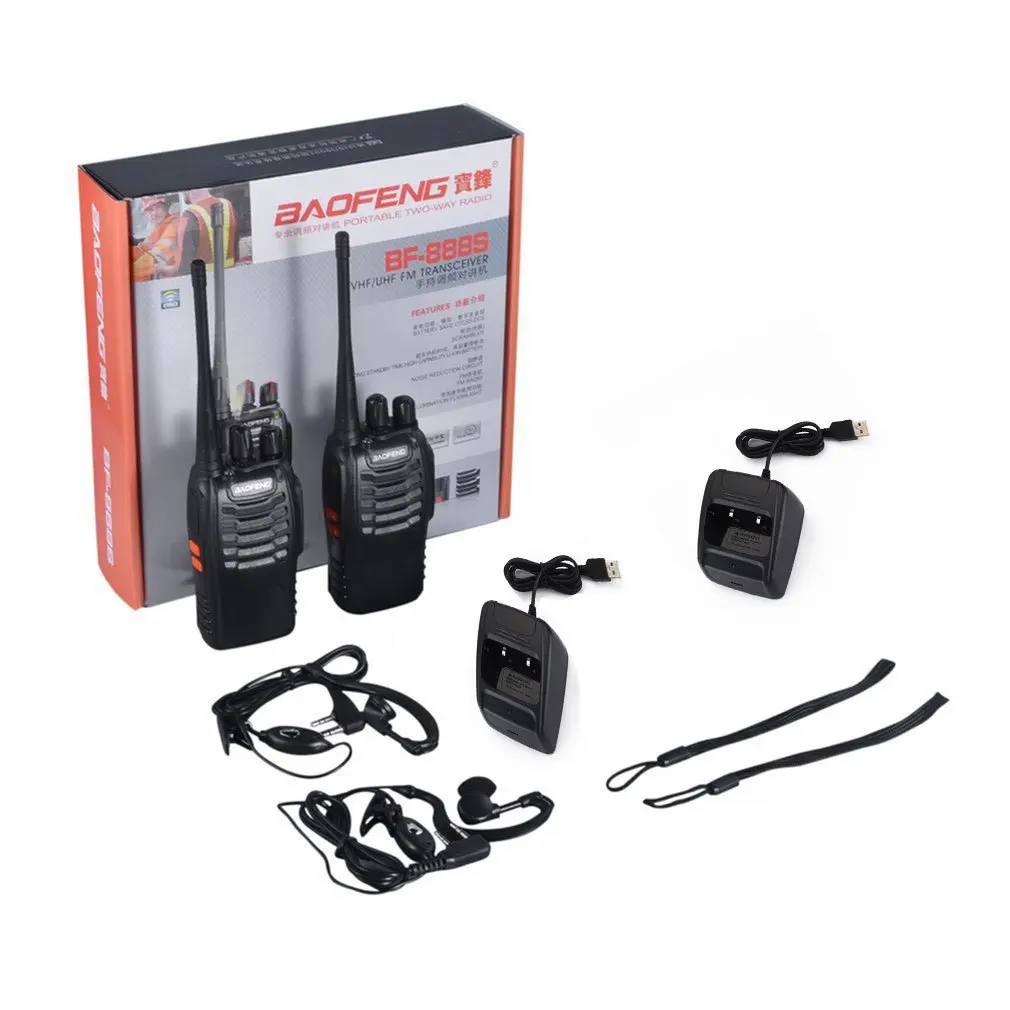 

2Pcs BF-888S Walkie Talkie UHF Two Way Radio Baofeng 888s UHF 400-470MHz 16CH Portable Transceiver Communicador