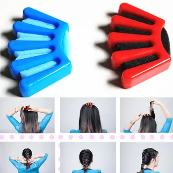 

Red/blue Lady Girl French Hair Braiding Tool Weave Sponge Plait Twist Hair Braider Diy Styling Tool Holder Clip Hair Accessories