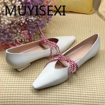 

Mary janes shoes 2cm Low heel women square heel ladies spring shoes genuine leather black beige green MT12 MUYISEXI