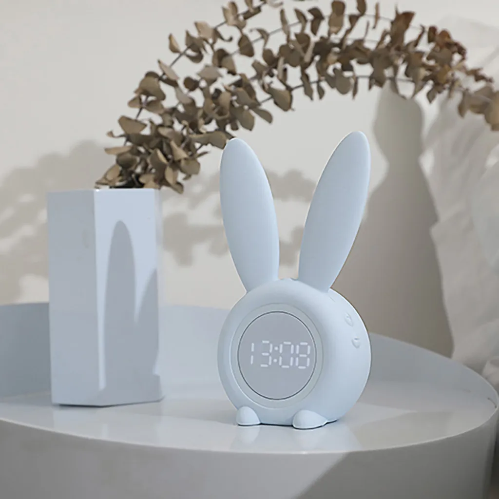Настольный будильник милый кролик будильник Креативный светодиодный цифровой Повтор Мультяшные электронные часы настольные Despertador USB кабель# L4