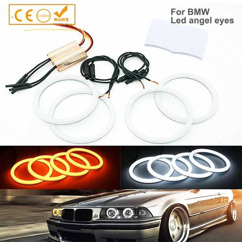

4pcs Super white 105mm 106mm E46 2D SMD Led angel eyes halo rings for BMW E46 Coupe 2D E46 Cabrio LED headlight car accessories
