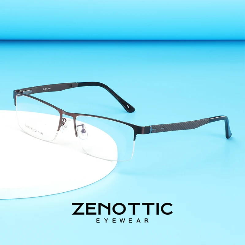 ZENOTTIC Полуободковые оправы для очков из сплава мужчин и женщин компьютерные