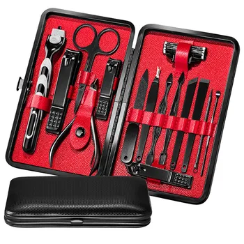 

Stainless Steel Nail Clippers Scissors Suit Manicure Nail Knife Tools Kit 15pcs Pedicure Clipper Tweezers Ear pick Tool Set#0611