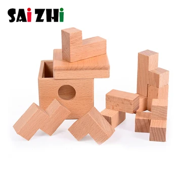 

Saizhi 3D Puzzle Kids ToysTetris Magic Cube Wooden Soma Puzzle Educational Brain Teaser IQ Mind Game Kids Gift