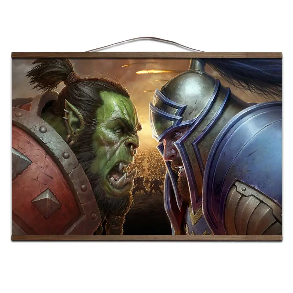 World of Warcrafts Битва за Azeroth плакат Sylvanas Anduin Jaina плакат с твердой древесины подвесной прокрутки украшения живопись - Цвет: 3