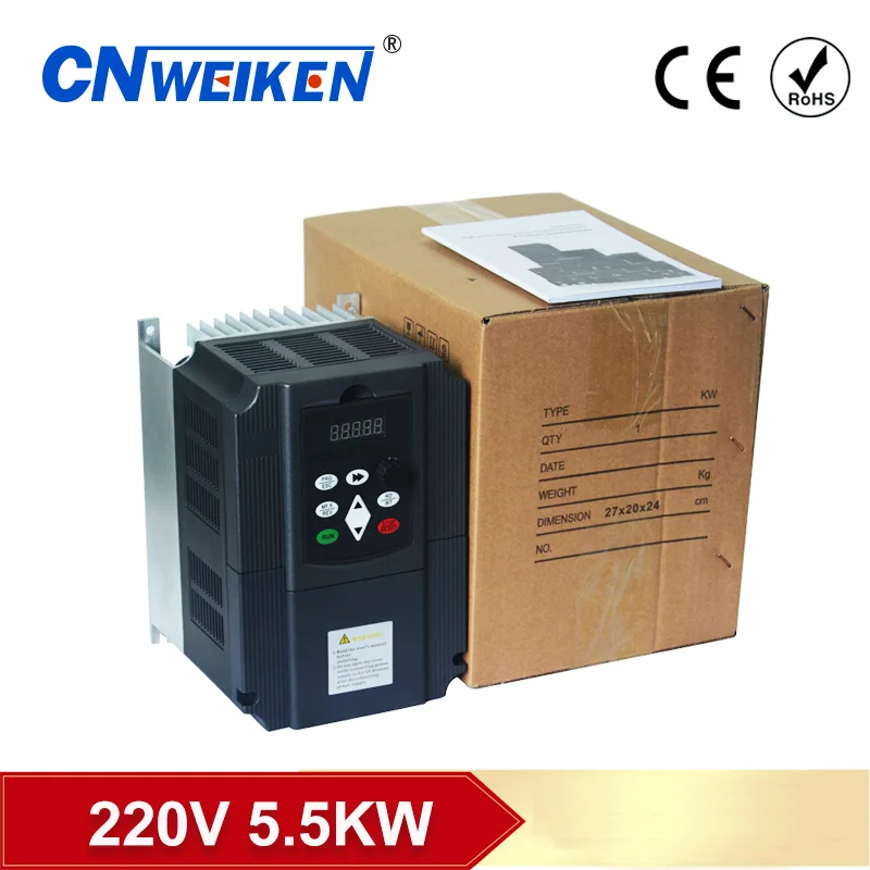 5.5kw 220 В 2,2 кВт/220 однофазный вход и в 3 фазы выход преобразователь частоты/инвертор частоты/Регулируемая мощность Pac - Цвет: 5.5kw