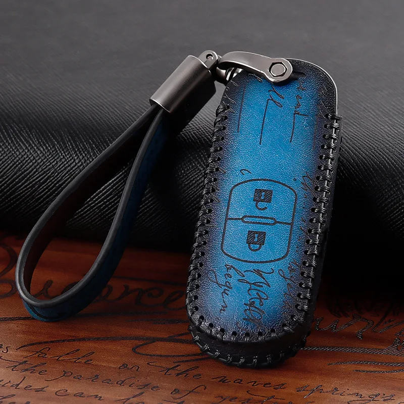 Comprar Accesorios para el coche de cuero genuino Auto Remote Key Case funda soporte piel Shell para Mazda 2 3 5 6 8 CX7 CX5 CX9 MX5 CX4