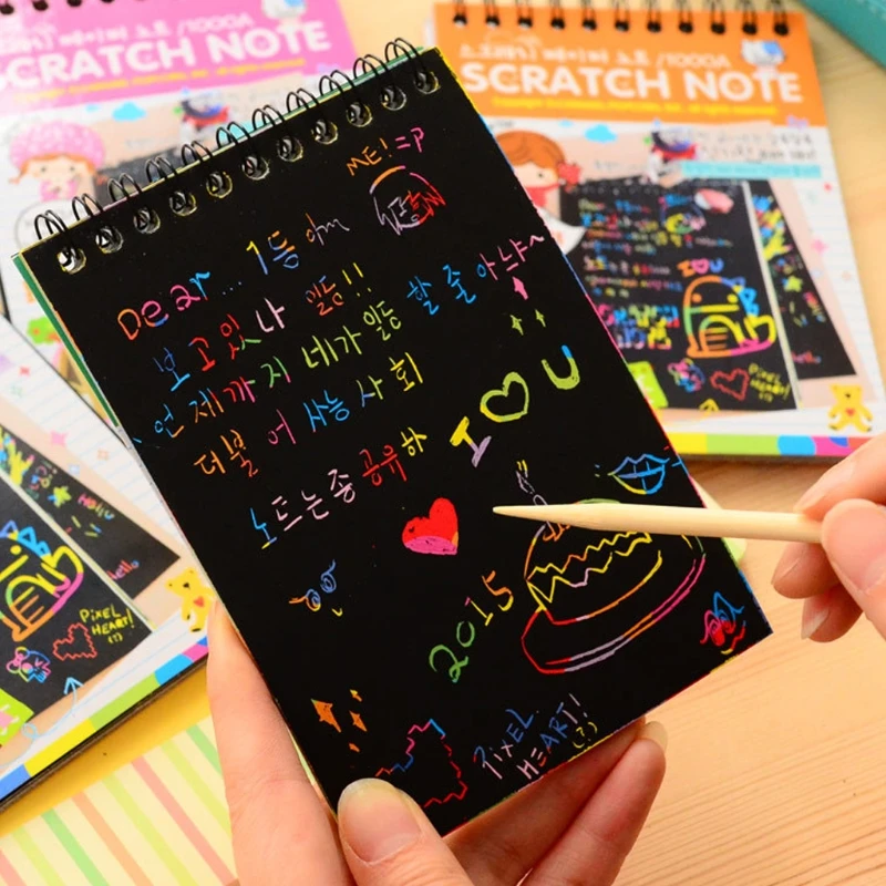 

Scratch Scraping Book Art Magic Painting Paper Drawing Stick Kid Education Toy