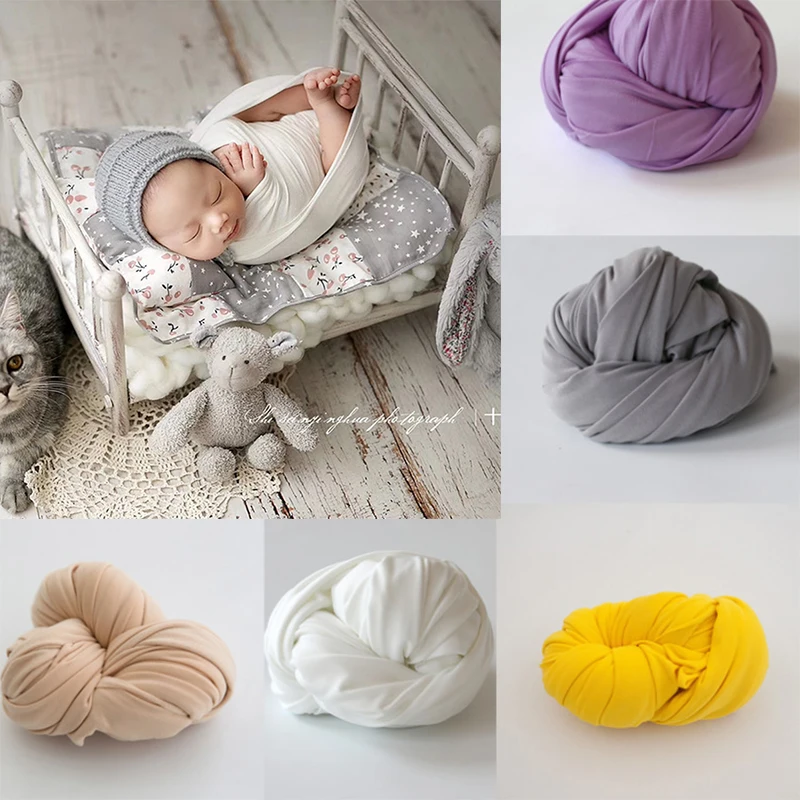 Newborn Photography Props Blanket Baby Wraps Swaddling Cotton StretchablePhoto Shooting Accessories Photograph Studio Backdrop