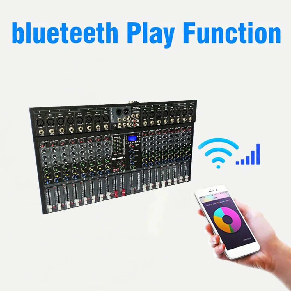 GAX-ET16 Professional 16-Channel Mixer Single Output Blueteeth With Effect Reverb Can Be Used For Singing Performances