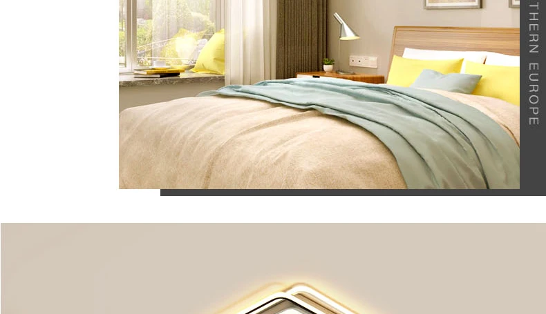Светодиодные домашние комбинированные потолочные светильники для спальни, гостиной, столовой, светильники с регулируемой яркостью, пульт дистанционного управления, AC85-260V