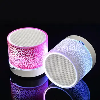 

Mini Bluetooth Speaker USB Led Light Wireless Portable Music Box Crack Pattern Colorful Crack Sound Speaker Audio Mobile
