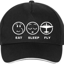 Забавный дизайн Eat Sleep Fly бейсболки с принтом Мужская шляпа