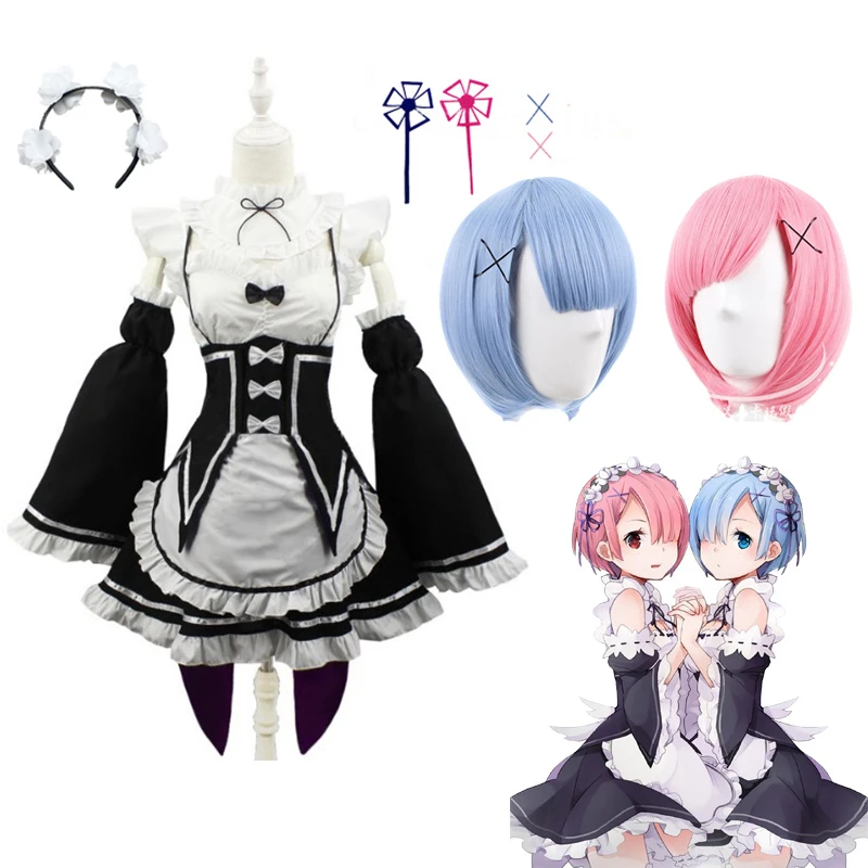 Аниме ОЗУ/Рем Косплей Костюм Re Life In A Different World From Zero Black Maid одежда костюм на