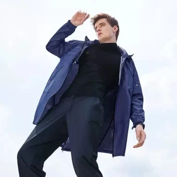 Xiaomi mijia windproof fashion long windbreaker cotton technology windproof breathable men's hooded windbreaker smart home