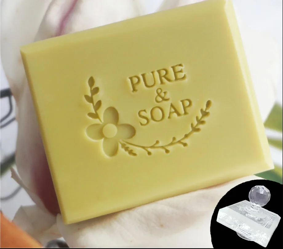 Handmade Letter Beautiful Plants Flower Style Soap Stamp Exquisite Acrylic Handmade Seal Natural For Soap Making Chapters