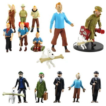 

The Adventures of Tintin Tin Tin Figure and Milou Statue Action Figures PVC Collectible Model Toy