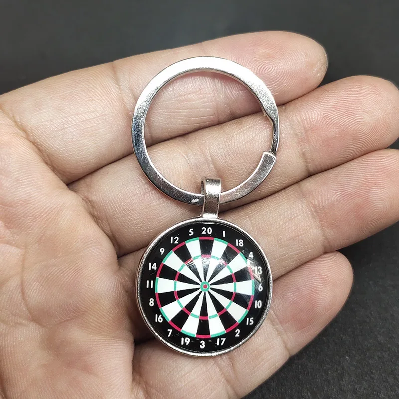 BTWGL 2023 Personality Dart Target Keychain Keyring Jewelry Pendant Convex Glass Keychain Friends Gift