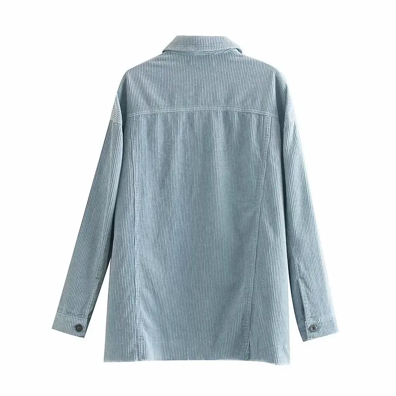 discounted Vintage Corduroy Jacket Coat Single Breasted Women Loose Oversize Long Coat Solid Color 2019 Autumn