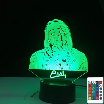 

3D Illusion Led Night Light Lamp Billie Eilish Figure Bedroom Decor Desk Lamp Dropshipping Fans Gift Nightlight Celebrity