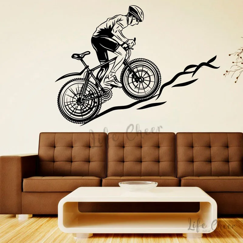 Mountain Cycling Wall Stickers Bicycle Racing Sports Vinyl Art Decal  Mountains Bike Wall Poster Decoration Vinyl Art AZ1029