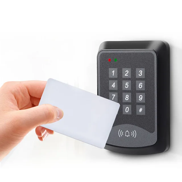 125Khz RFID Keypad Access Control System Device Machine RFID Card Reader Door Lock System 1000 user Keyfobs Cover 1000 users 2