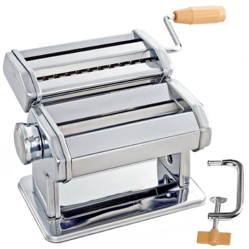 Manual Pasta Maker Dough Presses Lasagne Spaghetti Tagliatelle Maker Machine Cutter, High-grade Stainless Steel
