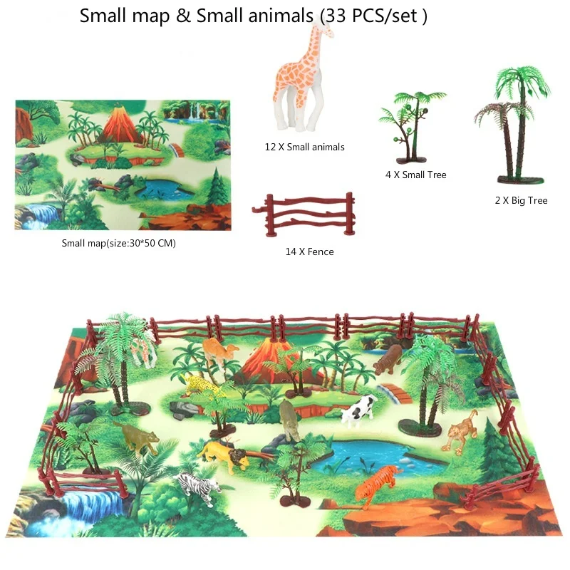 Children's educational early education simulation animal model boy dinosaur world game carpet toy 3