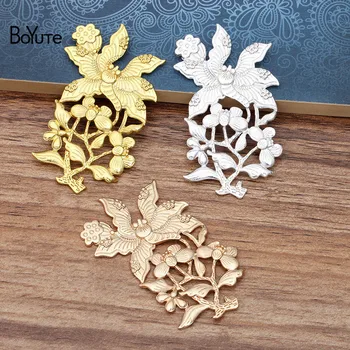 

BoYuTe Factory Wholesale (10 Pieces/Lot) 35*62MM Metal Alloy Flower Butterfly Hand Made Materials DIY Jewelry Accessories
