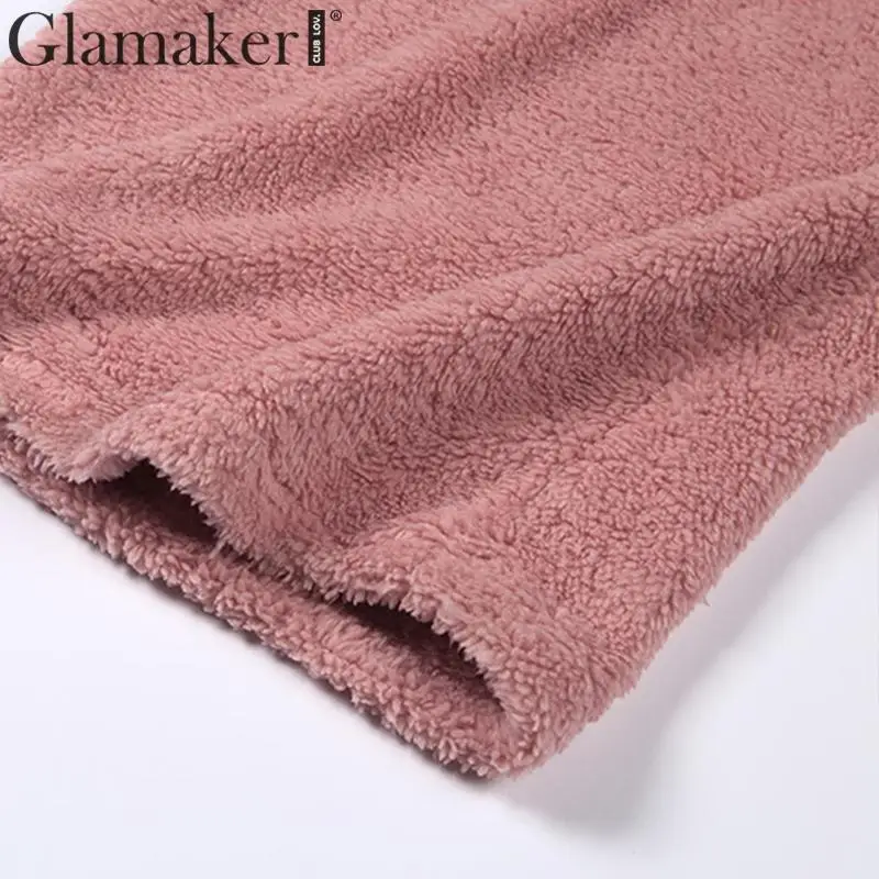 Glamaker, длинный рукав, искусственный мех, v-образный вырез, два комплекта, платье, женское, элегантное, облегающее, вечерние, для клуба, vestudos, сексуальное, тонкое, розовое, весеннее платье