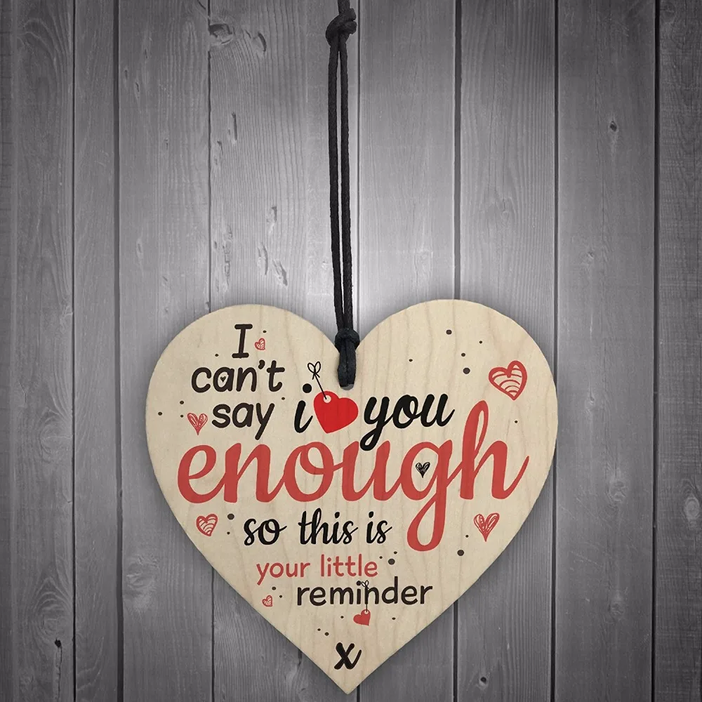 4-Meijiafei-Love-You-Enough-Wooden-Hanging-Heart-Anniversary-Bestfriend-Girlfriend-Boyfriend-Family-Sign-Gifts