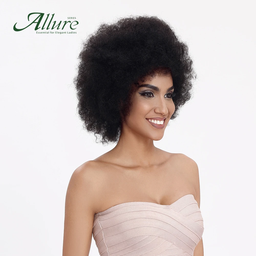 Short Afro Wig Natural Remy Brazilian Human Hair Wig For Black Women Full Machine Made Wig Free Shipping Allure