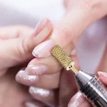 Вольфрамовое стальное сверло для ногтей, инструмент для шлифовки ногтей, позолоченное сверло для дизайна ногтей, диаметр 0,55 см