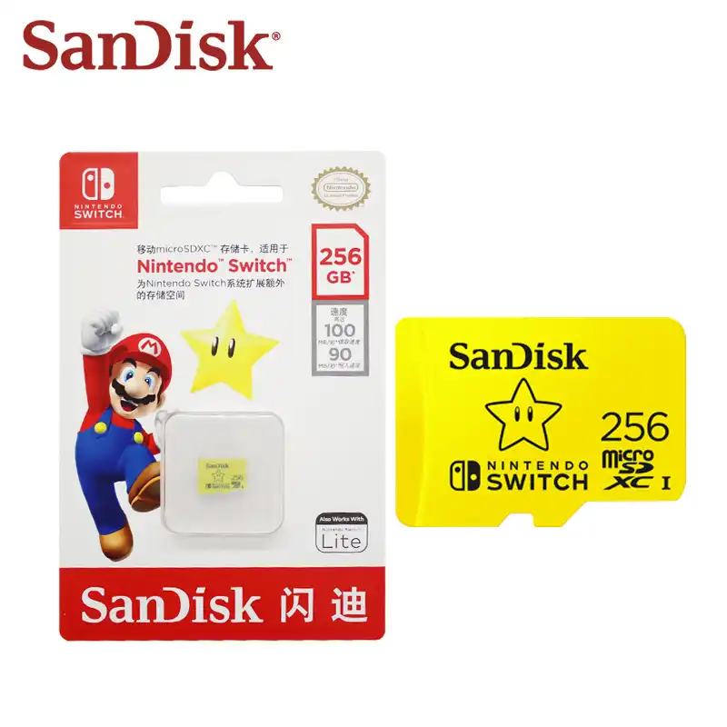 Sandisk 256gb Microsd Card Nintendo Switch Authorized Mario Theme 128g Tf Card Memory Card High Speed For Game Expansion Card Micro Sd Cards Aliexpress