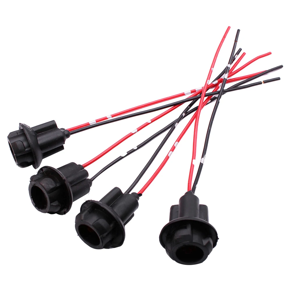

YUNPICAR 4PCs T10 194 W5W LED Bulb Adapter Wire Harness Female Sockets Extension Connector for Brake Reversing Turn Signal Light
