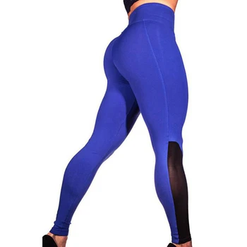 

Sexy Women Leggings Gothic Insert Mesh Design Trousers Push up Pants Big Size Blue Black Capris Sportswear New Fitness Leggings