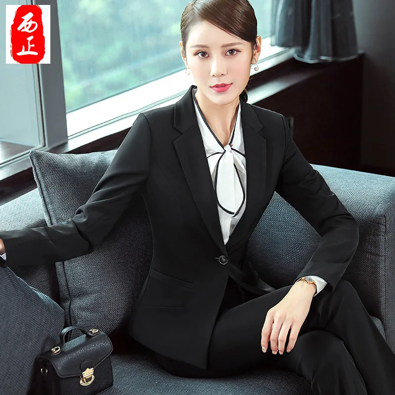 

Spring And Autumn Wear WOMEN'S Suit Gray Open Wire Joint Pocket Slip-Buckle-Style Going to Work Interview Suit