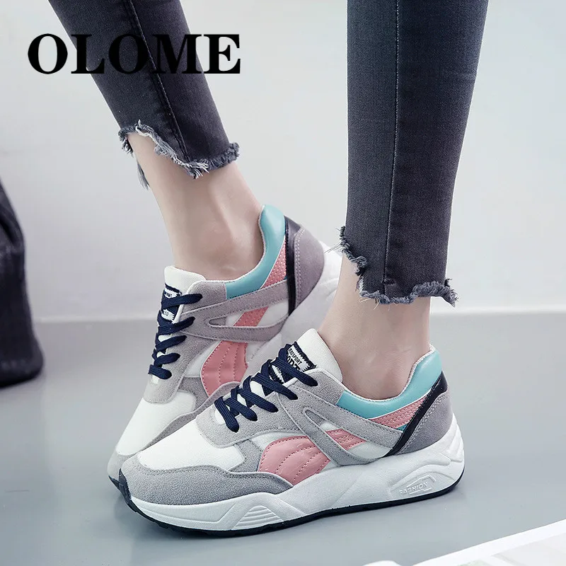 

PU Lace-up Ladies Shoes Comfortable Flat Shoes Women Casual Vulcanized Shoes Lace-up Sneakers Women Flats Autumn Women Shoes NEW