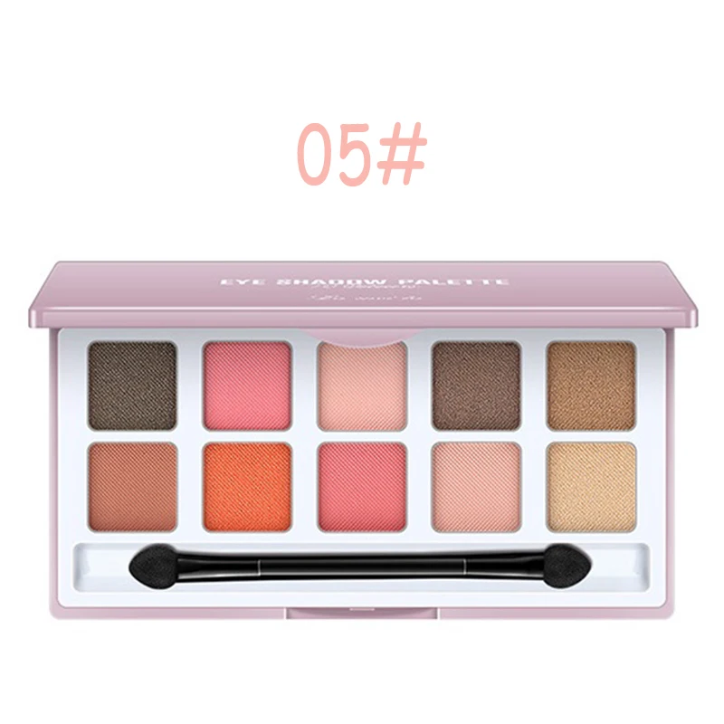 Матовый телесный 10 цветов блестящие тени для макияжа Pallete матовые тени для век Палитра мерцающие алмазные тени для век порошок пигмент TSLM1