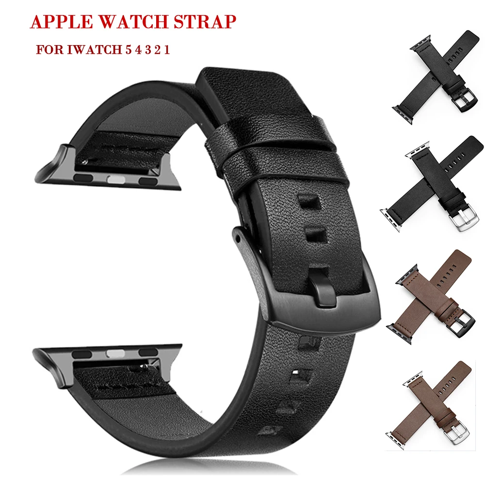 Для Apple Watch 5 4 3 2 ремешка 38 42 мм ремешок для часов оригинальный из натуральной кожи
