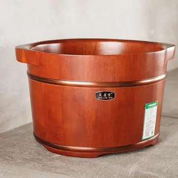 

9996 High-end Red Imported Oak Barrel Bubble Foot Wash Feet Foot Bath Bucket With Thick Wooden Tub