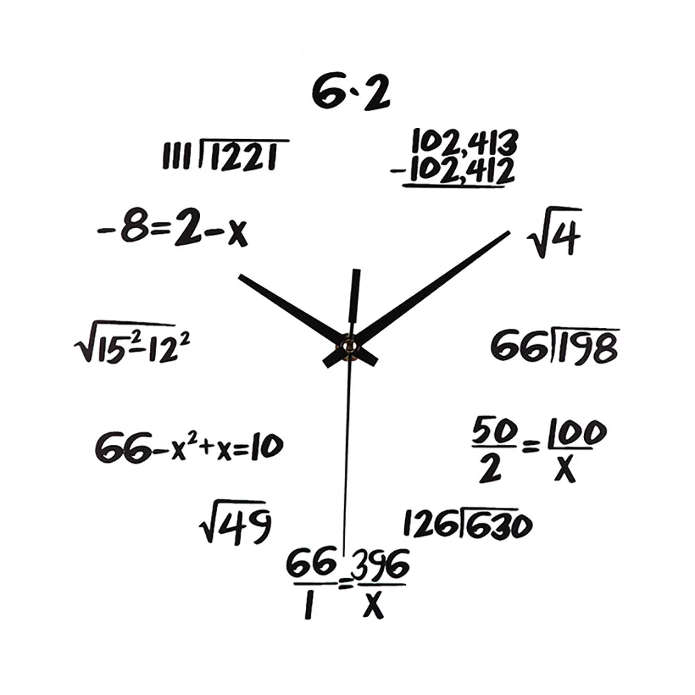 Математические формулы и нотации Математика халкборд Geek настенные часы Образовательные Подарки для детей учительский школьный классный Декор - Цвет: White