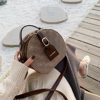 

Small Round messenger Bags For Women 2020 New Quality PU Leather Mini Purses and handbags Lady Travel Shoulder Crossbody Bags