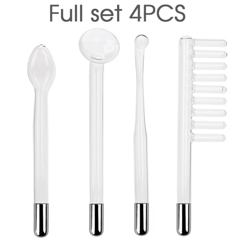 Full Set 4 Pcs 4 шт. высокочастотная стеклянная трубка точечный очиститель лица Уход за кожей спа салон красоты Замена стеклянная палочка - Цвет: Full Set 4 Pcs